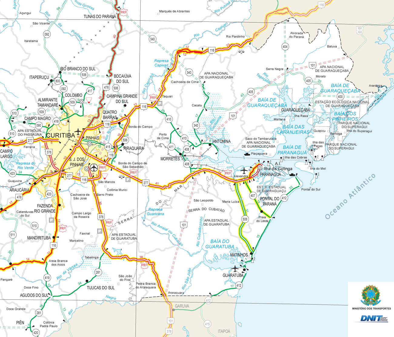 Mapa Curitiba Litoral